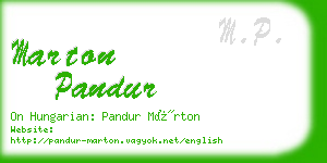 marton pandur business card